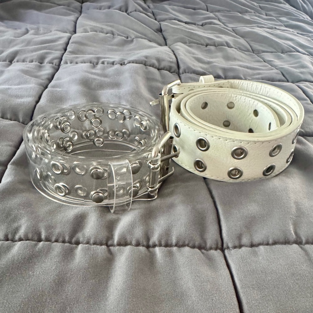 Amazon White and Gray Studded Belts Accessories